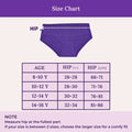 Size Chart For Teen Cotton Panty High Waist - Hipster Fit