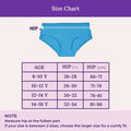 Size Chart For Teen Cotton Panty High Waist - Hipster Fit