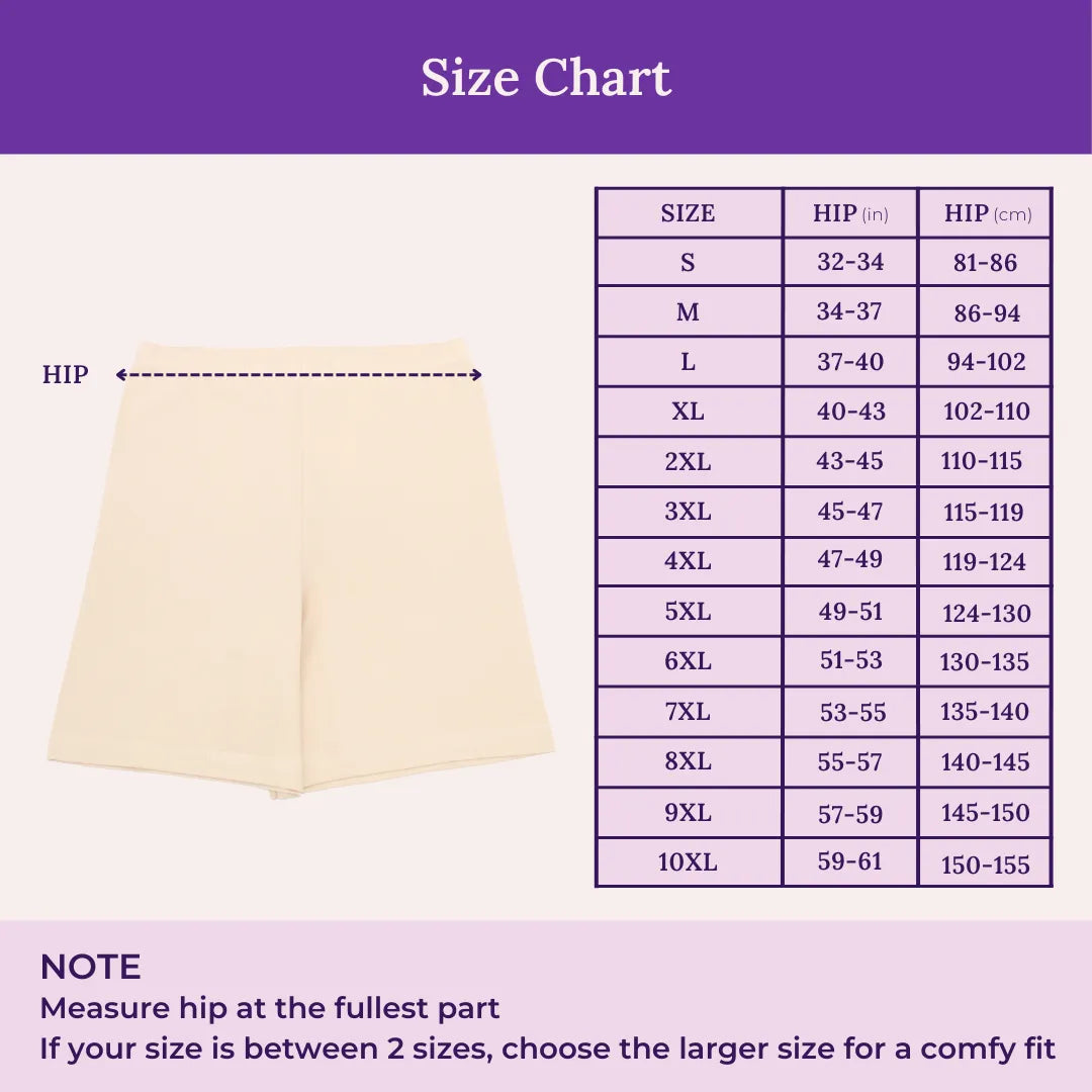 Size Chart For Under Short For Seniors