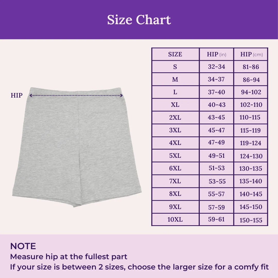 Size Chart For Under Short For Seniors