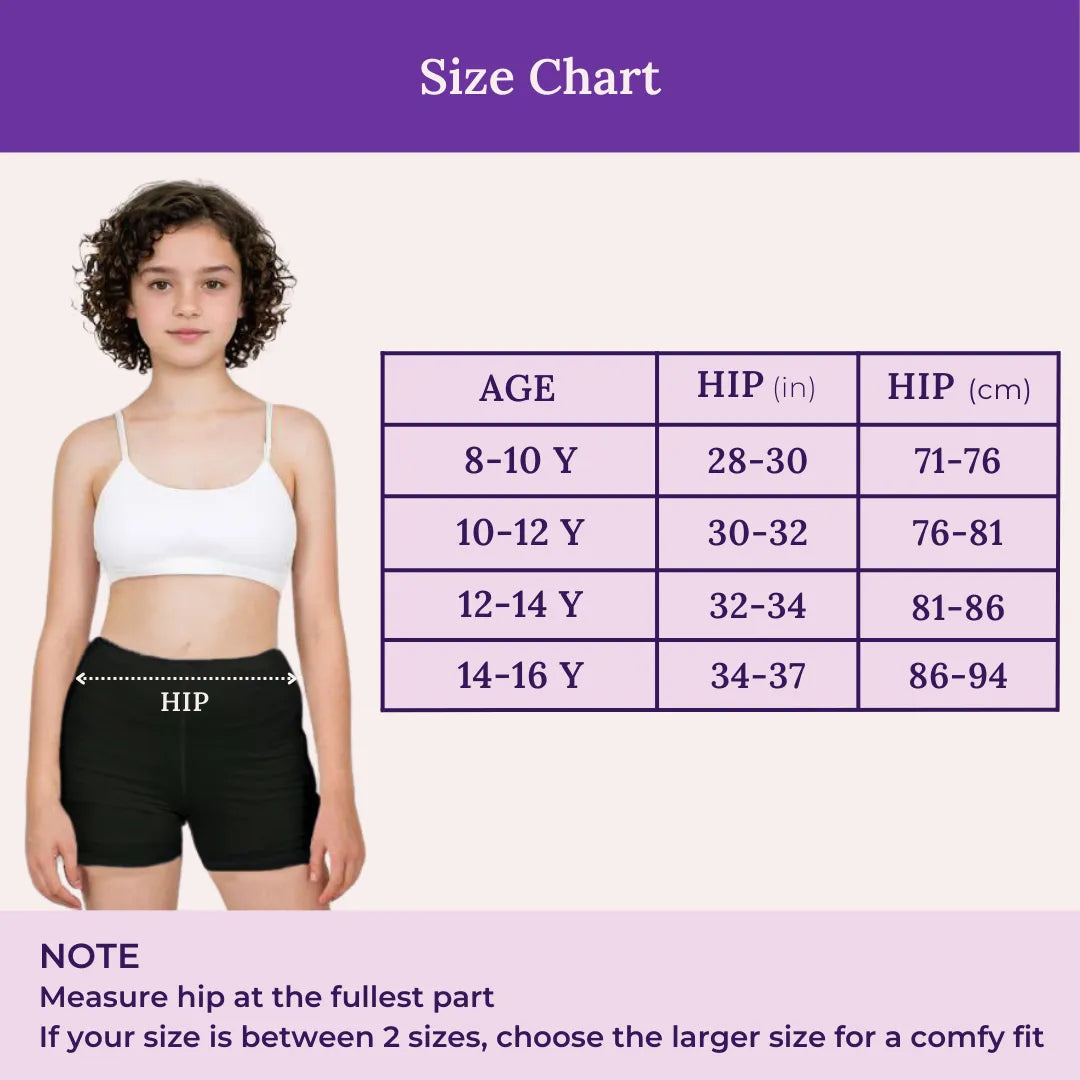 Size Chart For Under Shorts For Teens