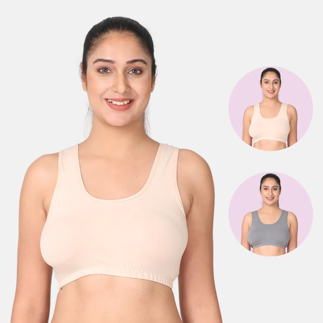 Skin & Grey Sleep Bra / Lounge Bra