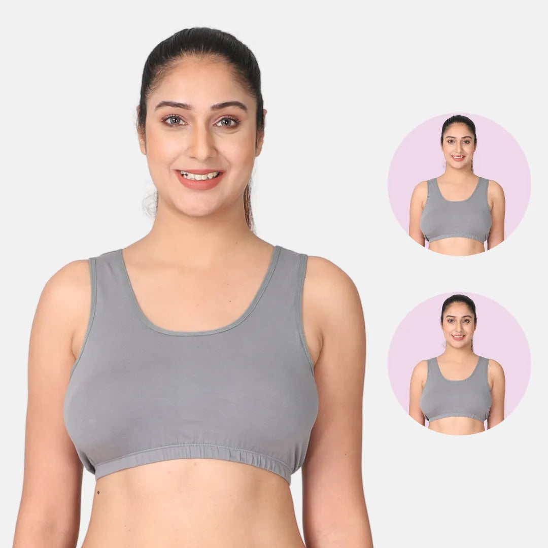 Steel Grey Sleep Bra / Lounge Bra Pack 2