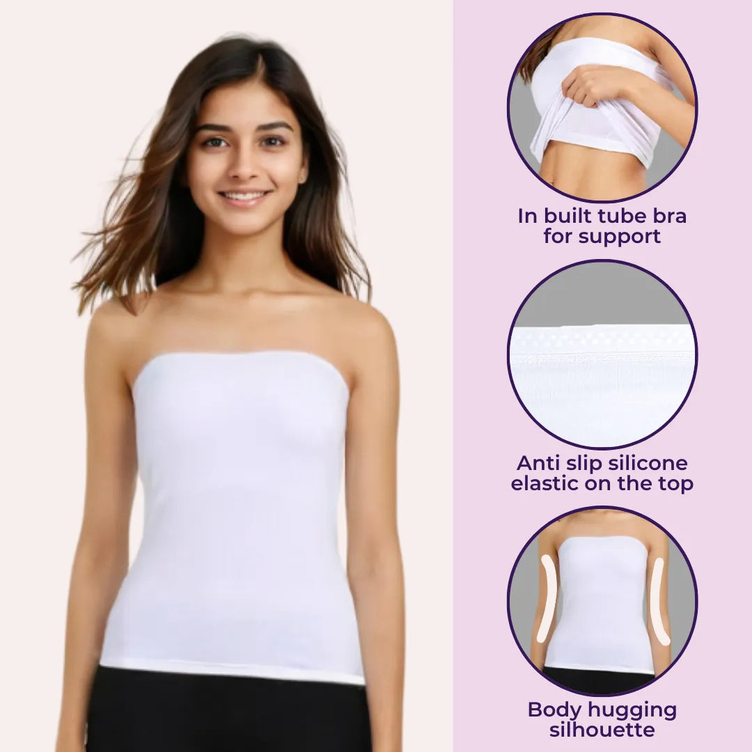 Strapless Tank Top - Black & White