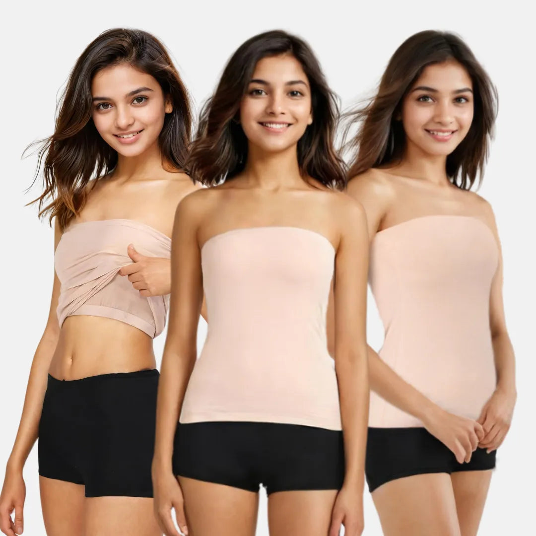 Strapless Tube Top- Skin Pack Of 3