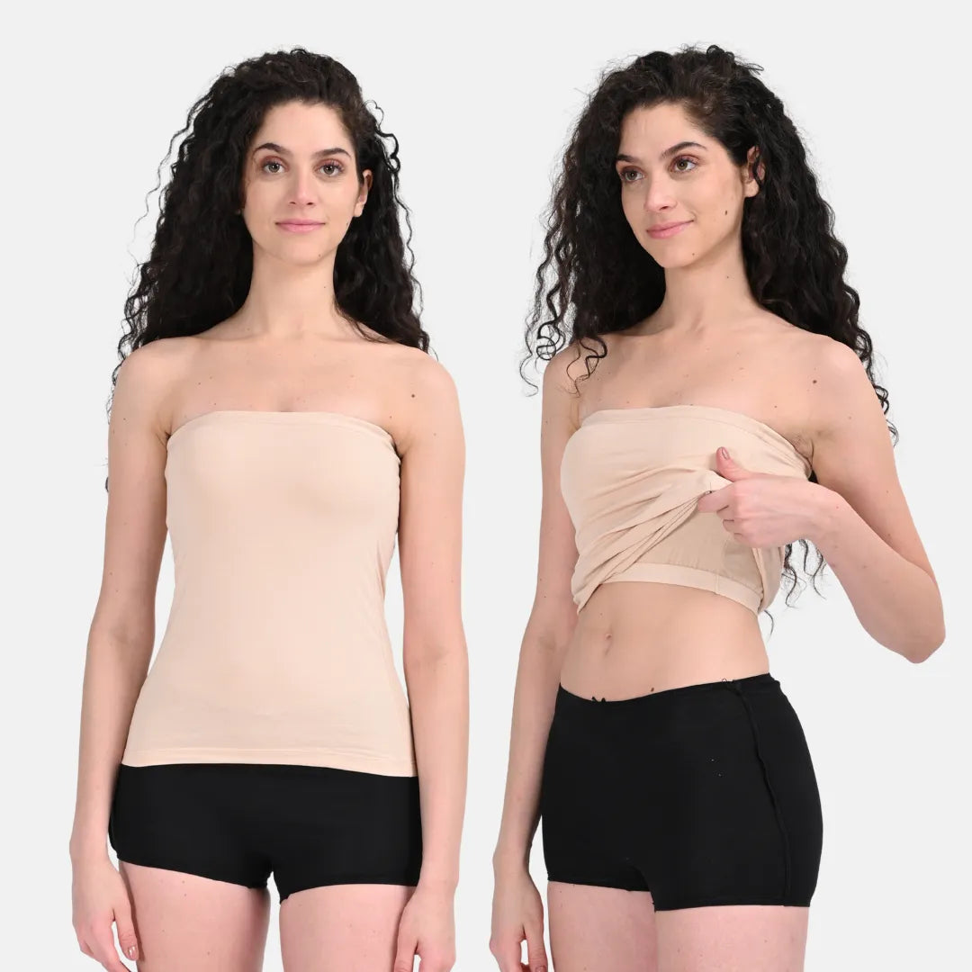 Strapless Tops For Women Skin Pack Of 2