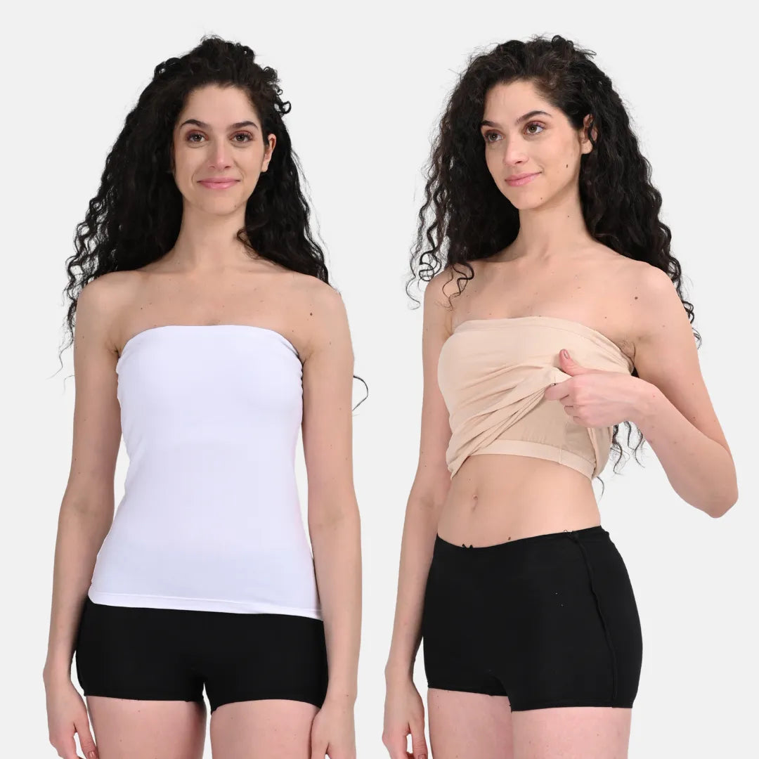 Strapless Tops For Women Skin & White