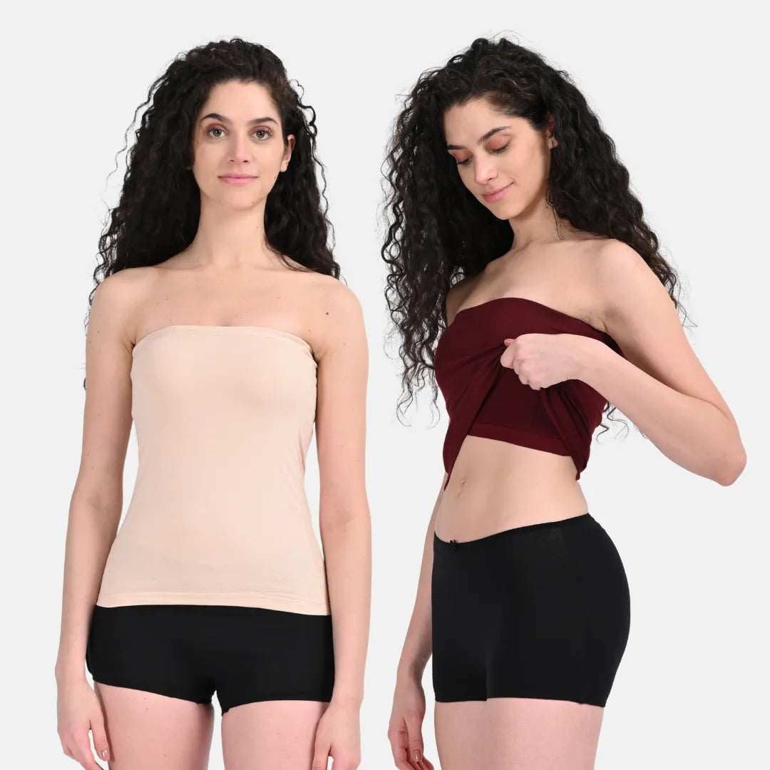 Strapless Tube Top Wine & Skin