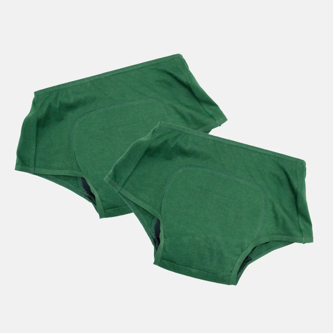 Teen Boxer Panties During Periods Green Pack Of 2