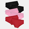 Teen Cotton Panties Black, Light Pink & Maroon Pack Of 6