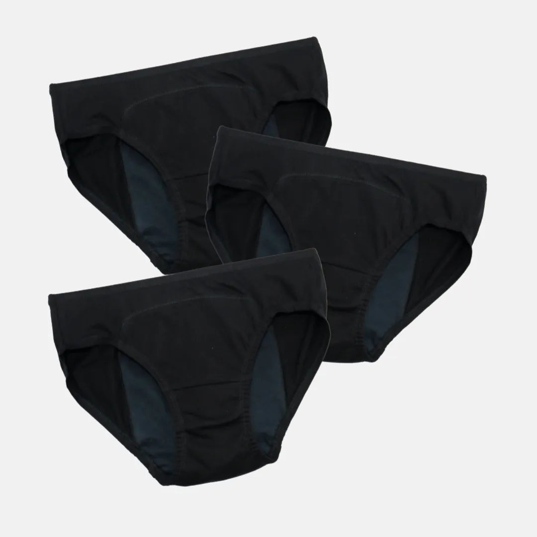 Teen Panties During Periods Black Pack Of 3
