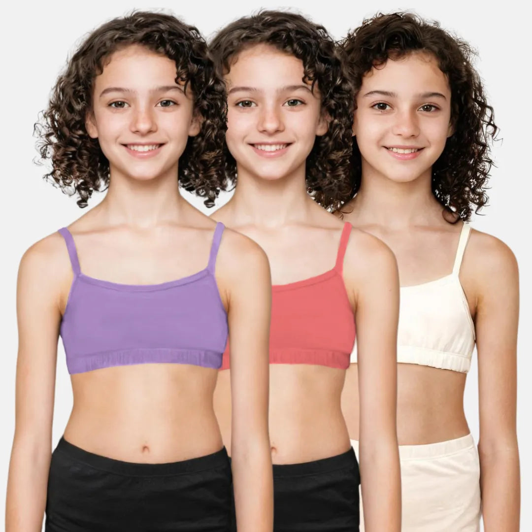 Teenager Bra Lavender, Light Coral & Skin