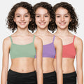 Teenager Cotton Bra Sea Green, Lavender & Light Coral