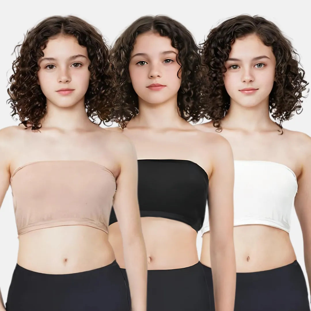 TubeTop Bra For Teens Skin, Black & White