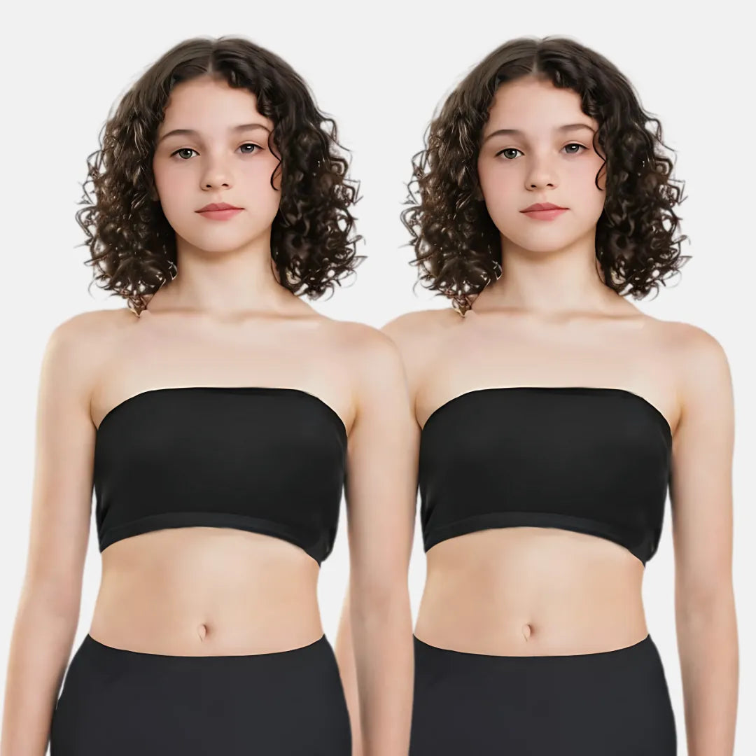 Tube Top Bra For Teens Black Pack Of 2