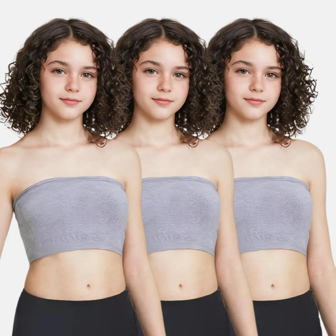 Tube Top Bra For Teens Grey Pack Of 3