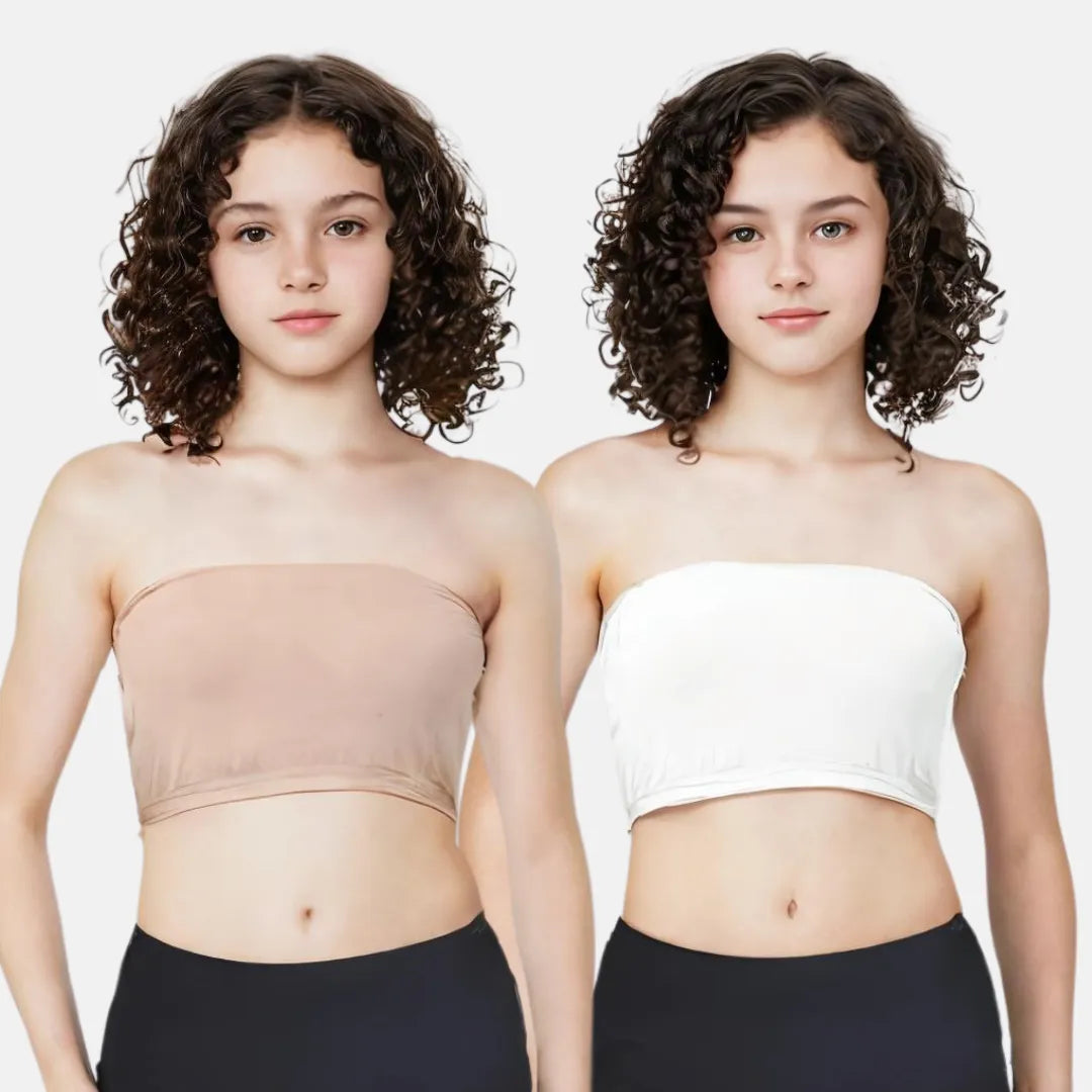 Tube Top Bra For Teens Skin & White