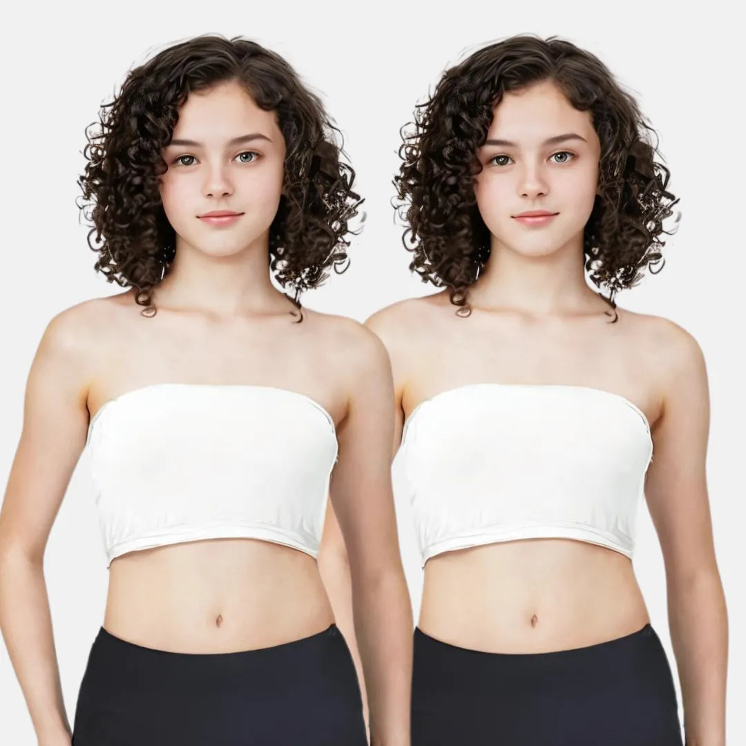 Tube Top Bra For Teens White Pack Of 2
