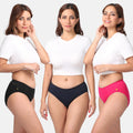 Urinary Incontinence Panties Black, Navy Blue & Dark Pink