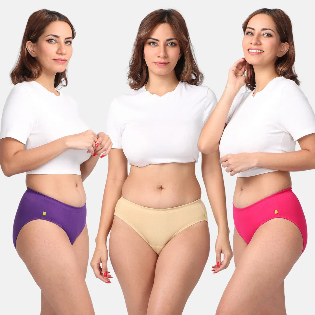 Urinary Incontinence Panties Magenta, Skin & Dark Pink