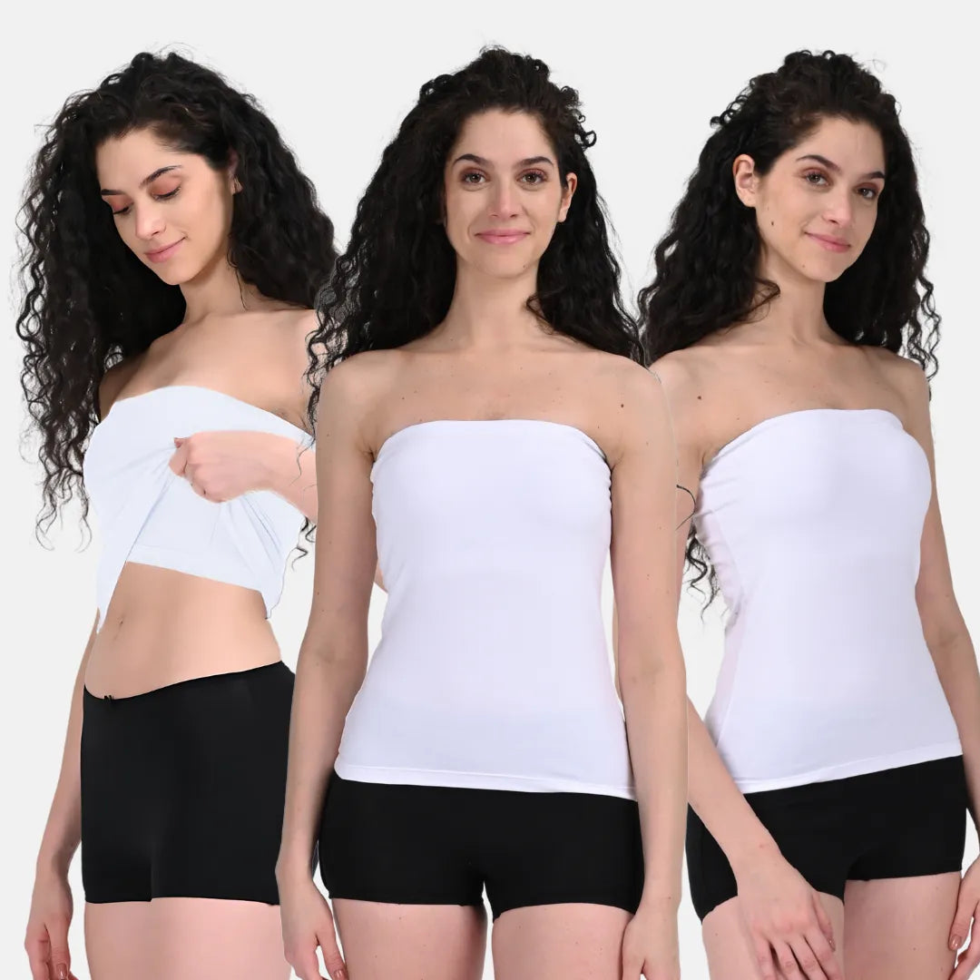 White Tube Top Pack Of 3