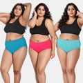 Women Cotton Panties Bright Blue, Dark Pink & Light Blue