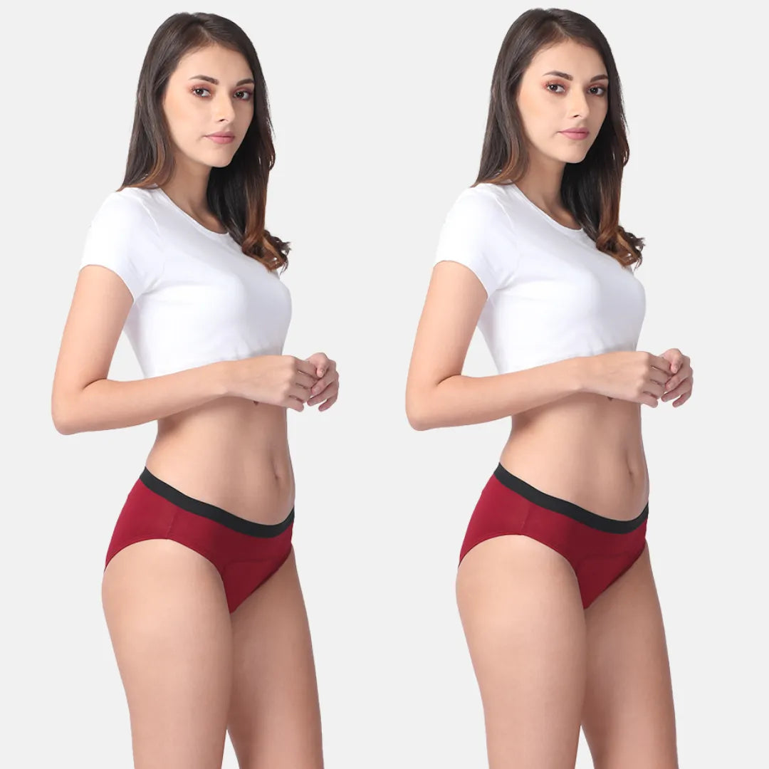 Women Modal Period Panty Reusable Maroon Pack Of 2