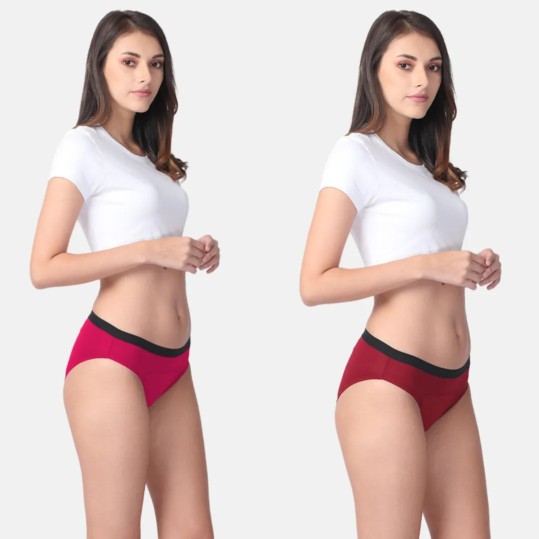 Women Panties During Periods Dark Pink & Maroon