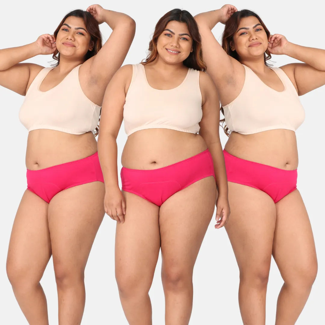 Women Panties During Periods Dark Pink Pack Of 3