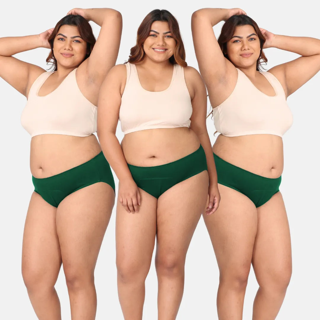 Women Panties During Periods Green Pack Of 3