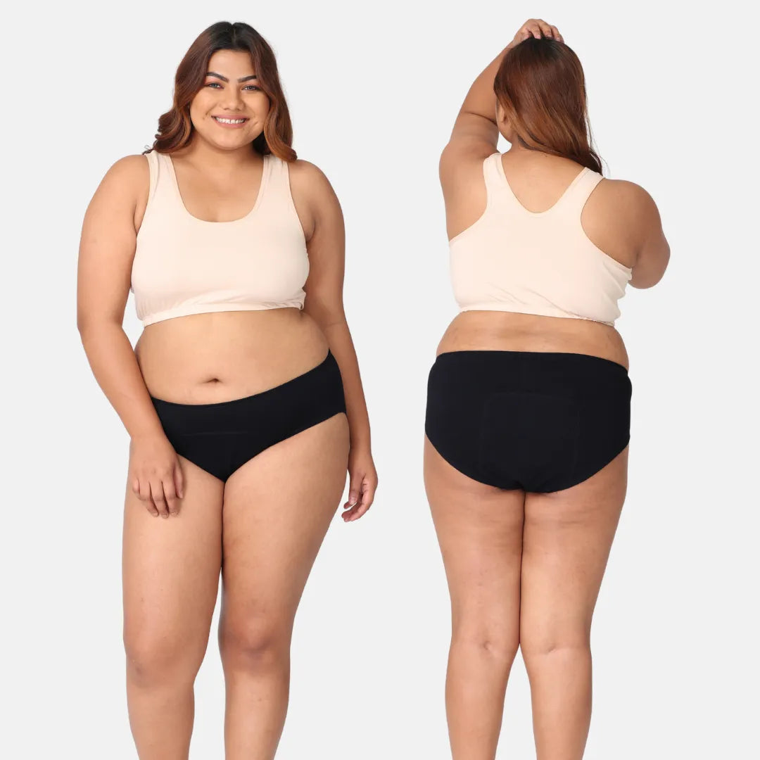 Women Period Panty Reusable Black Pack Of 2