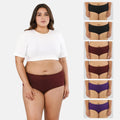 Women'S Plus Size Hipster Underwear - Black,Wine & Magenta