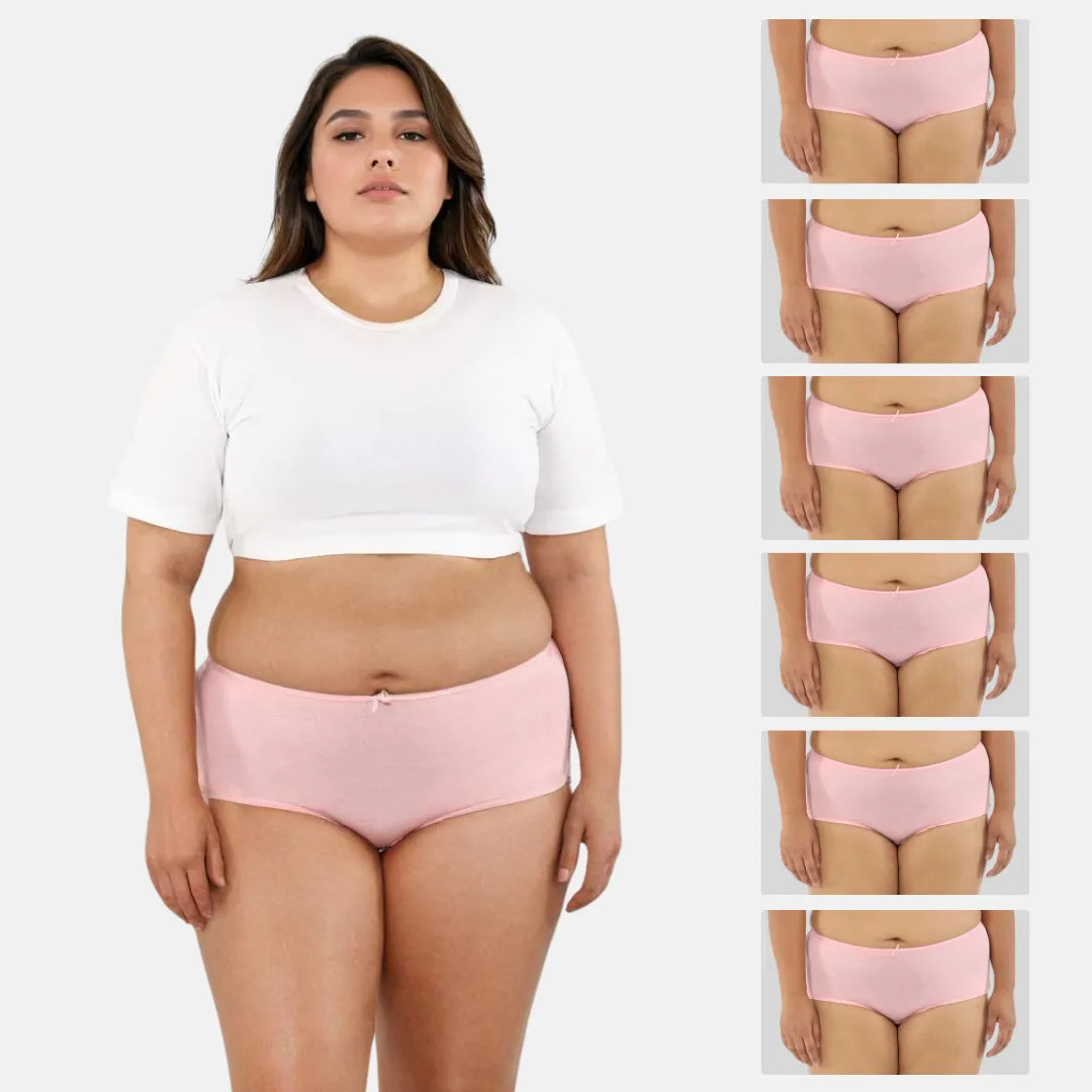 Women'S Plus Size Hipster Underwear - Peach