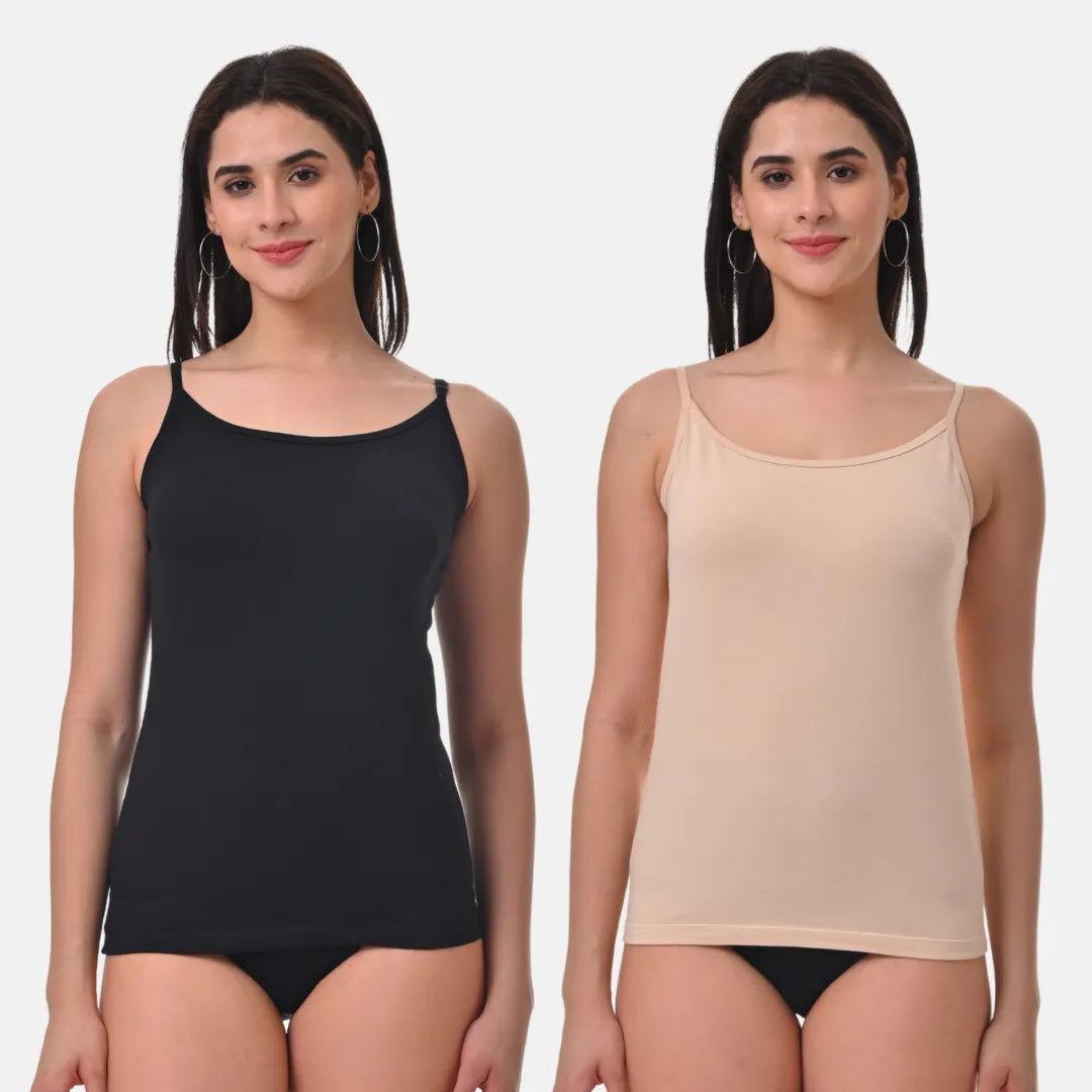 Women Spaghetti Black & Skin