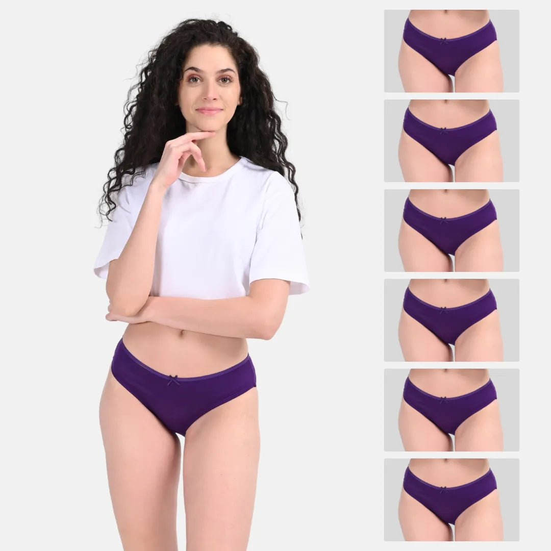 Women's Cotton Bikini Panties Magenta Pack Of 6