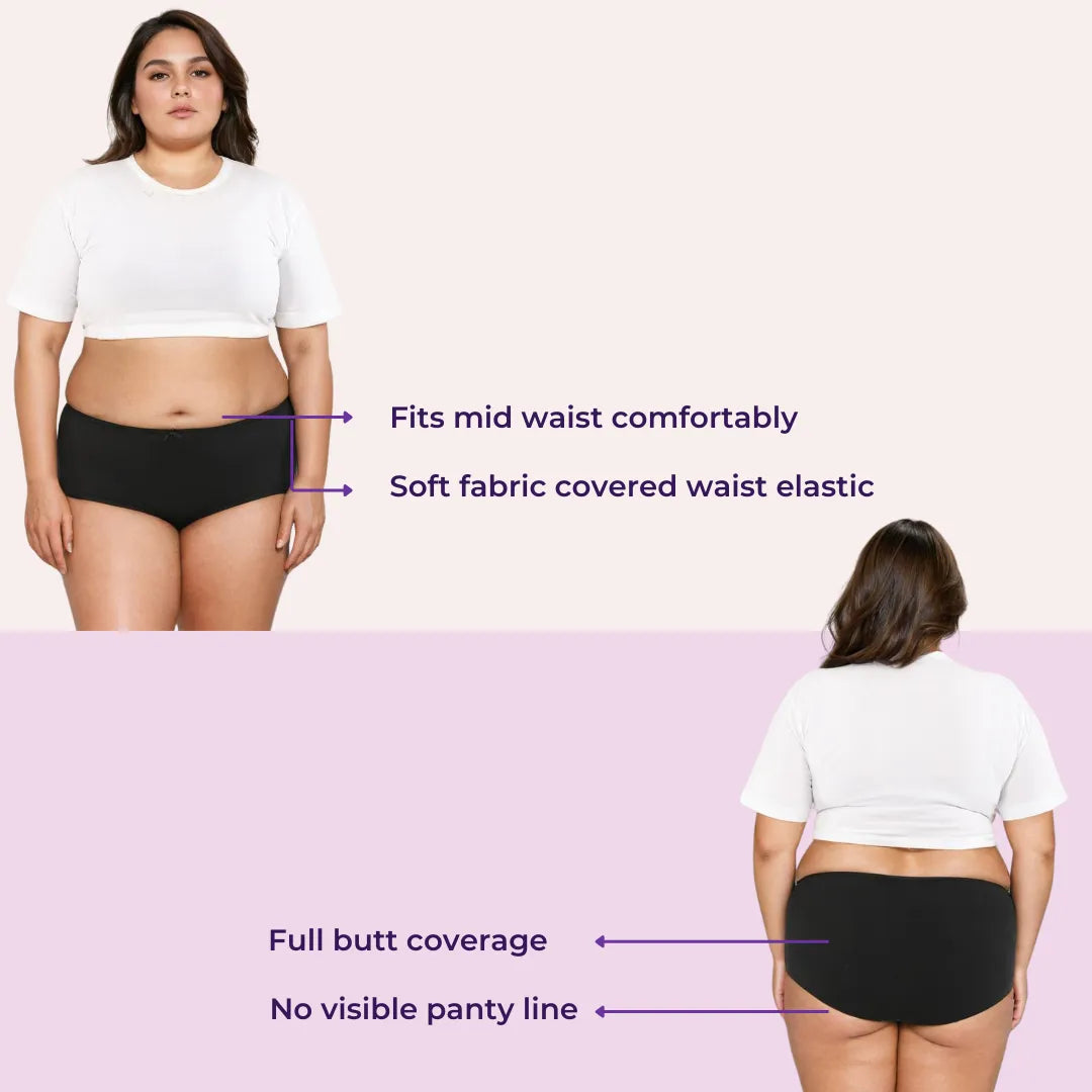 Women's Plus Size Hipster Underwear _ Black