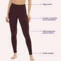 Womens Ankle Length Leggings-Brown