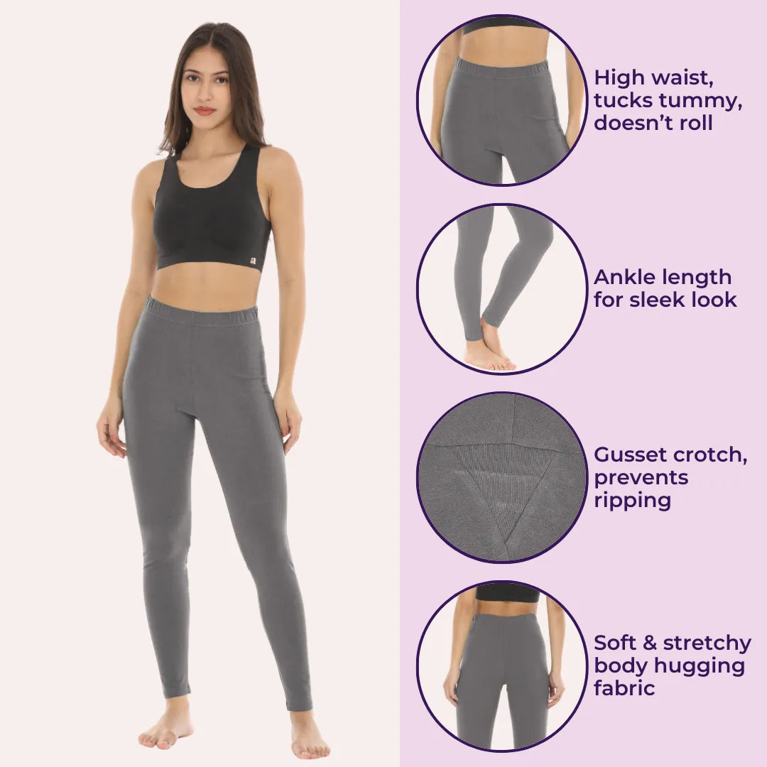 Ladies Leggings-Grey