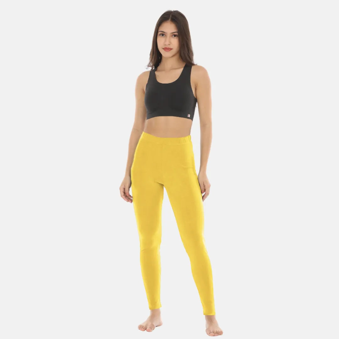 Womens Ankle Length Leggings-Yellow