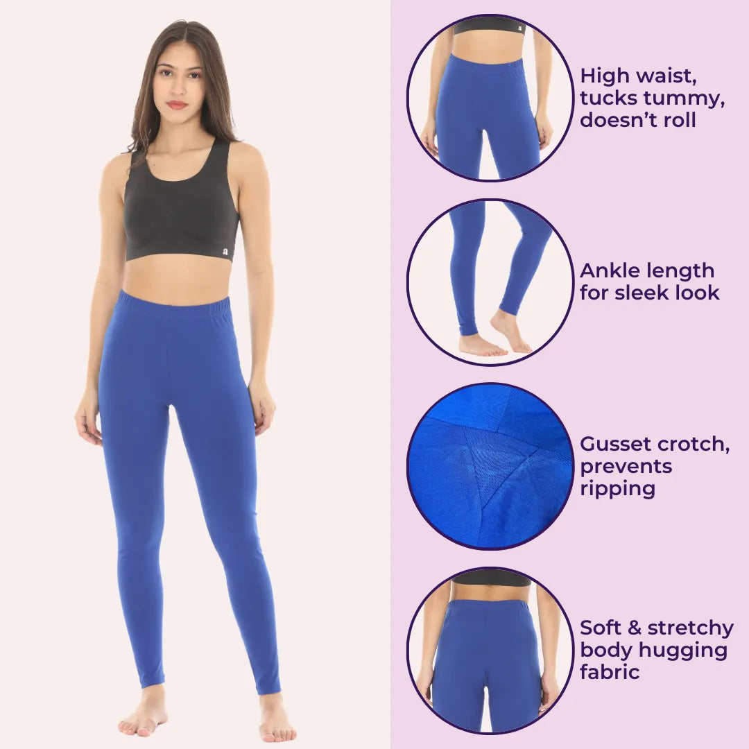 Womens Ankle Length Leggings - Blue