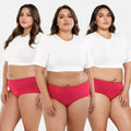 Womens Plus Size Hipster Panties - Dark Pink