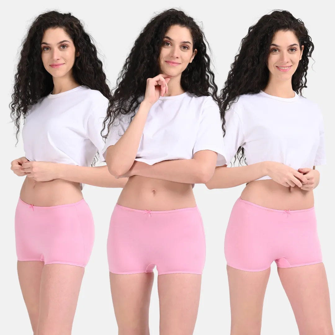 Womens Shorts Underwear Light Pink Pack Of 3
