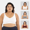 daily wear bra for heavy bust - White,Steel Grey,Wine