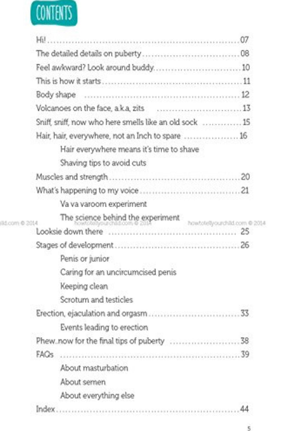 Content Guide For Boys