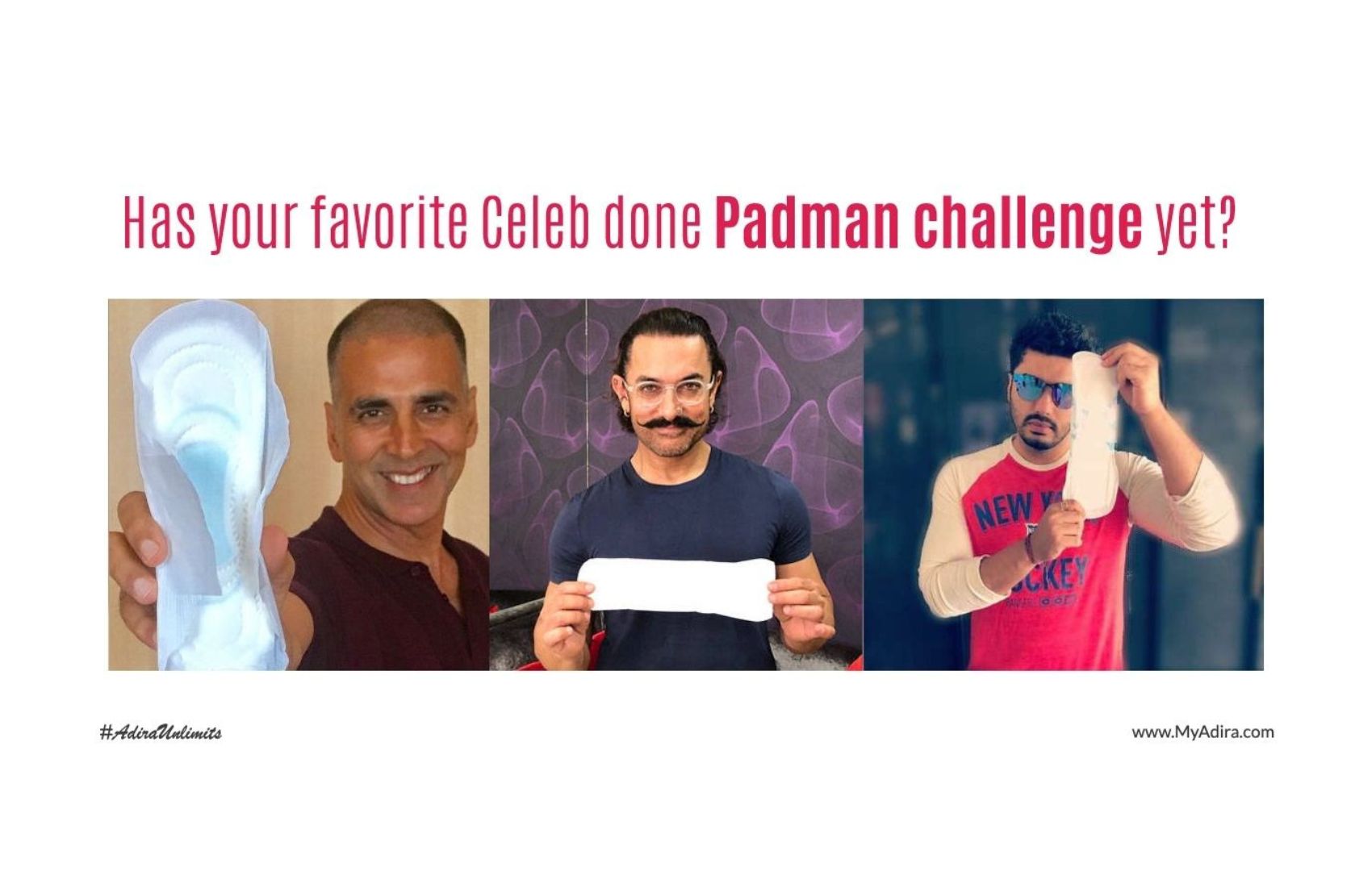 image of famous celebrities celebrating padman challenge
