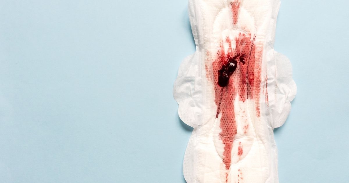Menstrual pads with blood stains