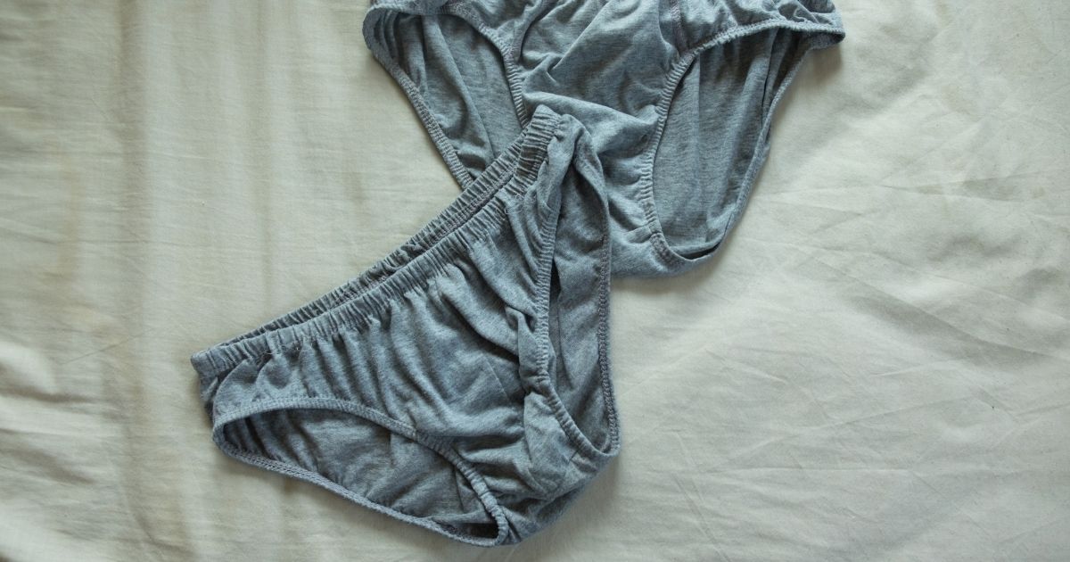 Pair of grey coloured flat shooted teen leakproof period panties image