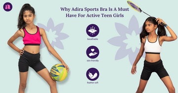 An image of young girl wearing sports bra and doing activities