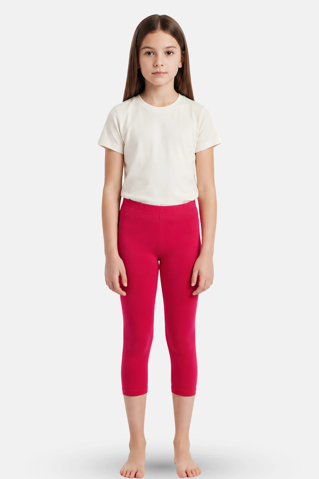 cropped leggings for teen girls - feature image - Dark pink