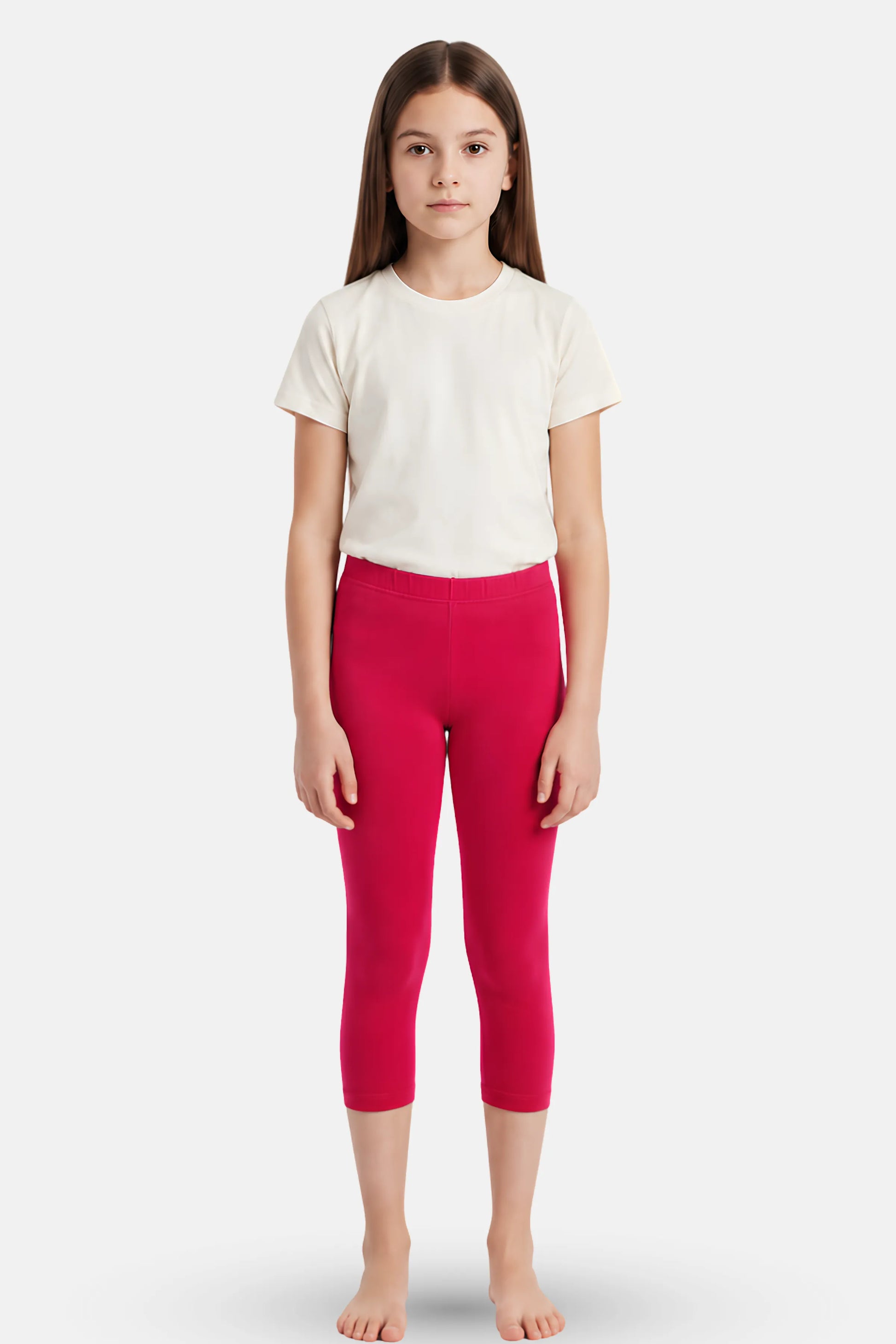 cropped leggings for teen girls - feature image - Dark pink